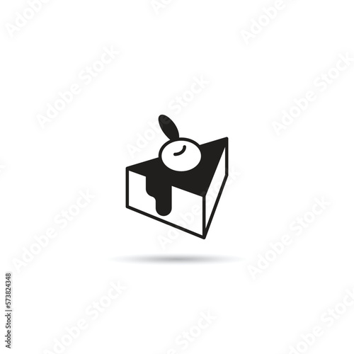 cheesecake icon on white background