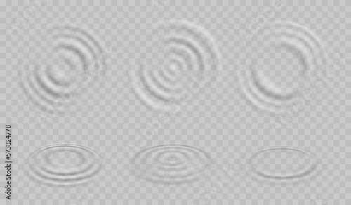 Ripple water, rain drop circular waves top view