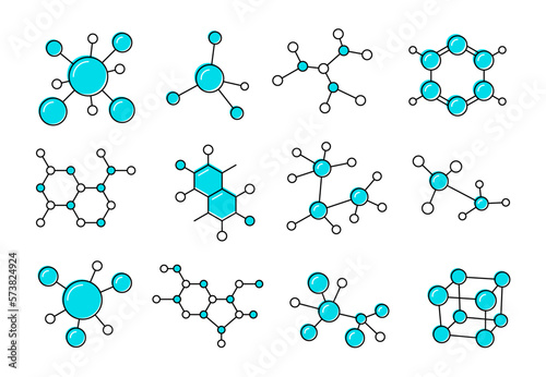 Science and medical molecule icons or emblem