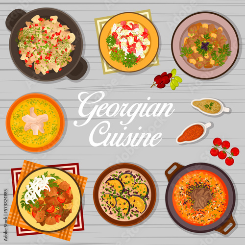 Georgian cuisine cover page design template