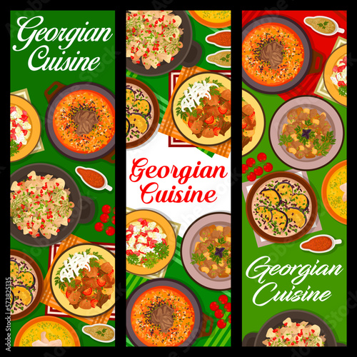 Georgian cuisine restaurant food vertical banners