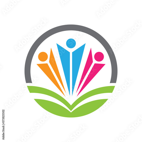 Diamond and people logo vector icon design