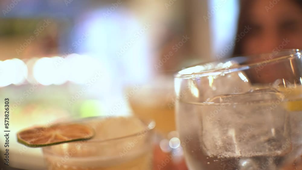 Toast toasts of friends drinking alcohol in terraza in sumer party . Fun time with friends