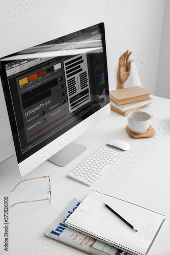 Modern workplace with compu...