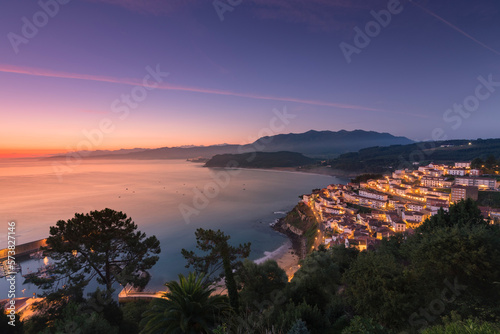 Sunrise at Lastres, Asturias, Spain. photo