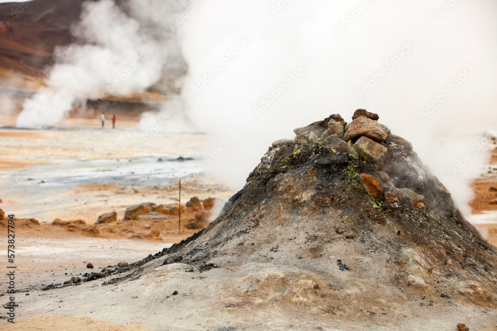 Fumaroles emitting steam,” Hevrir,” Iceland Stock Photo Adobe Stock