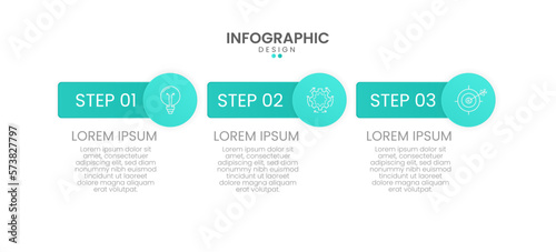 Creative concept for Infographic with 3 options or steps processes. Infographic for business concepts. Can be used for process, presentations, layout, banner. Vector illustration