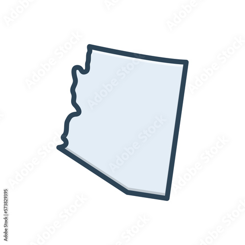 Color illustration icon for arizona