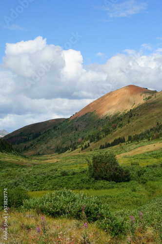 Mountain bike touring in the South Chilcotin mountains. Gold Bridge, British Columbia photo