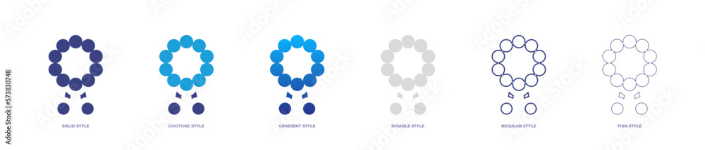 Mala icon set full style. Solid, disable, gradient, duotone, regular, thin. Vector illustration and transparent icon.