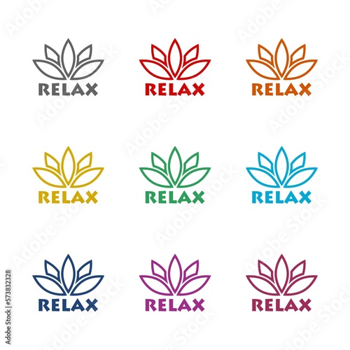 Relax logo icon isolated on white background. Set icons colorful