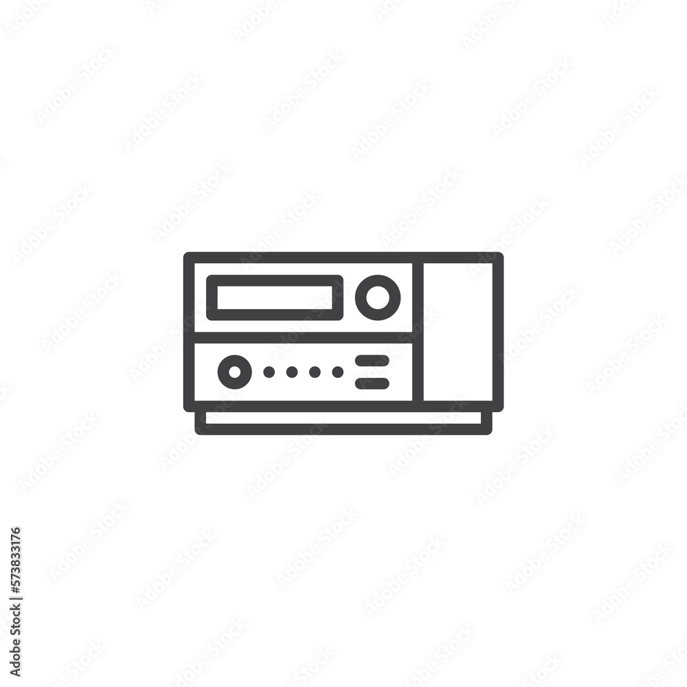 Video cassette player line icon Video cassette player line icon