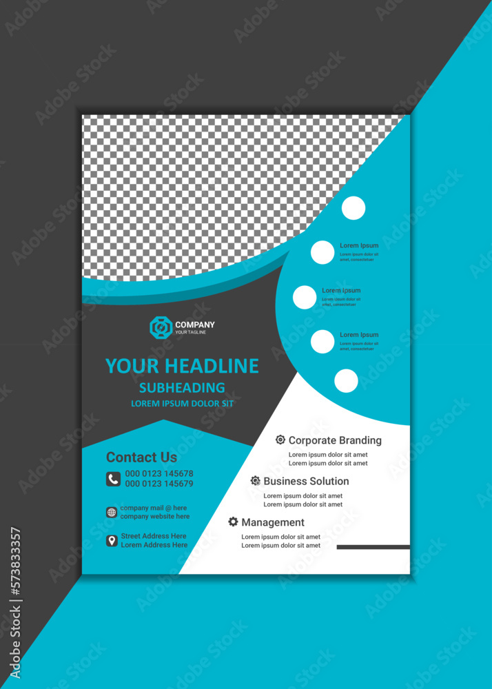 Obraz premium Creative Corporate Business Flyer Template Simple and clean A4 Size with Bleed Vector design