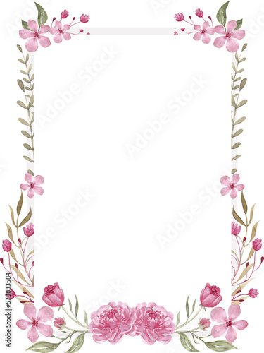 Watercolor Flower Frame