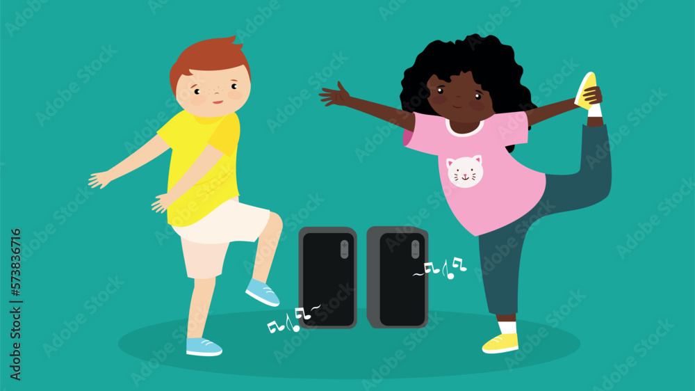 Vector illustration of a boy and a girl in sportswear. Vector illustration of a boy and a girl in sportswear.