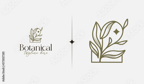 Leaf Flower Tree monoline. Universal creative premium symbol. Vector sign icon logo template. Vector illustration