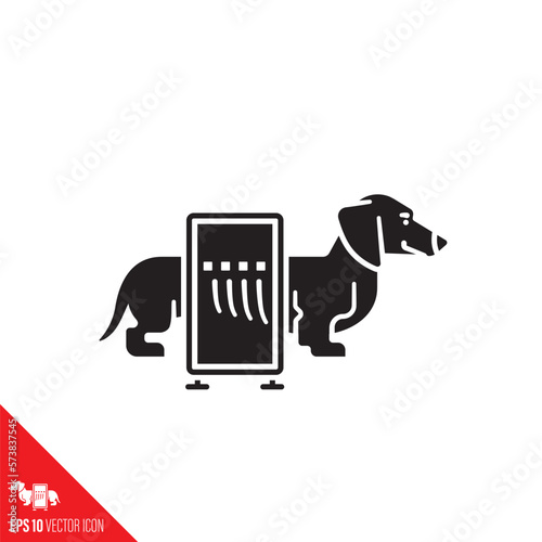 Taking an X-ray image of a Dachshund icon