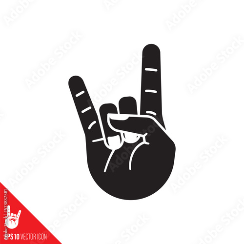 Heavy Metal horns gesture vector glyph icon