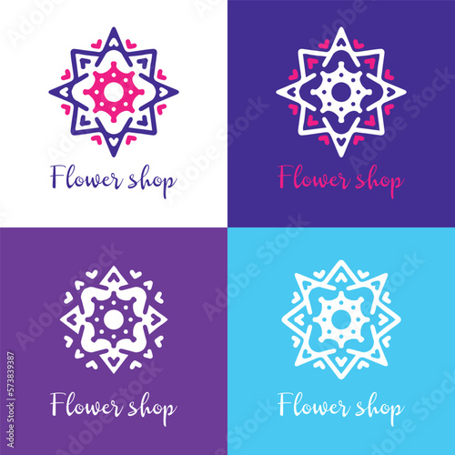 Abstract floral logo collection or flowers logo icon set design template vector illustration