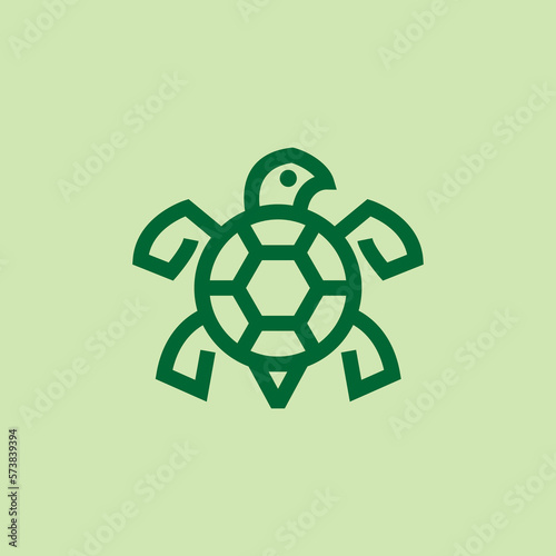 green turtle simple line icon logo vector design, modern logo pictogram design of tortoise pet