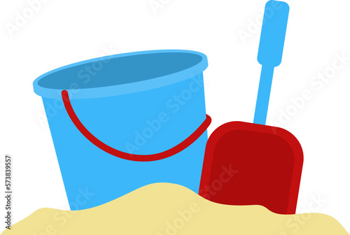 Beach Bucket and Shovel Illustration