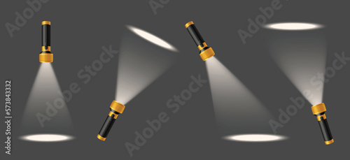Flashlights With Light Spots Realistic Set