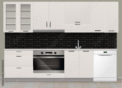 Realistic Kitchen Interior