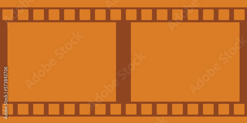 orange background with brown photo cliche motif frame