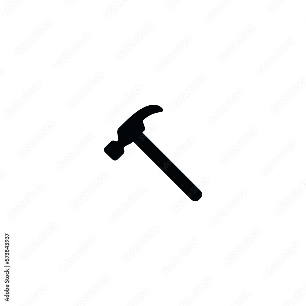 Hammer icon. Simple style repair company poster background symbol. Hammer brand logo design element. Hammer t-shirt printing. vector for sticker. Hammer icon. Simple style repair company poster background symbol. Hammer brand logo design element. Hammer t-shirt printing. vector for sticker.