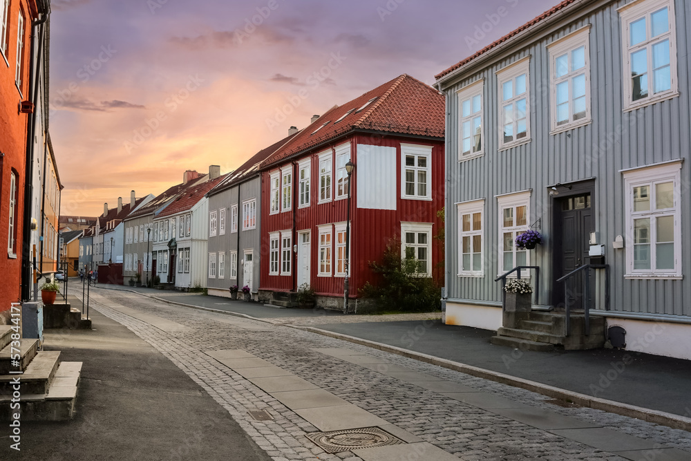 Street in the neighbourhood Bakklandet, Trondheim