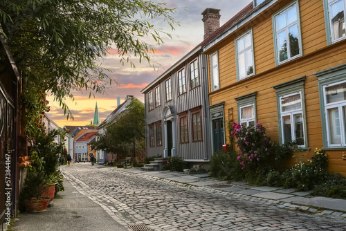 Street in the neighbourhood Bakklandet  Trondheim