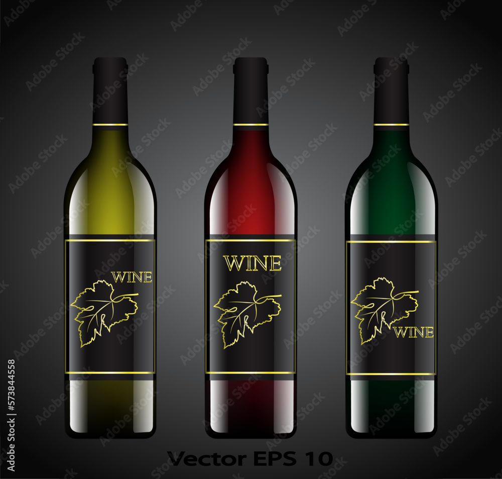 wine bottle set / vector illustration