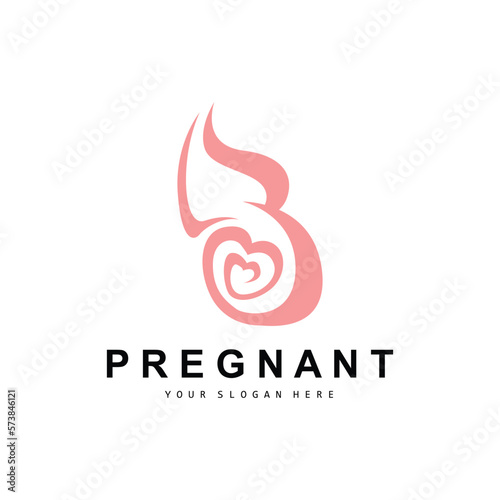 Pregnant Logo, Pregnant Mother Care Design, Vector Beauty Pregnant Mom and Baby, Icon Template Illustration © Mayliana