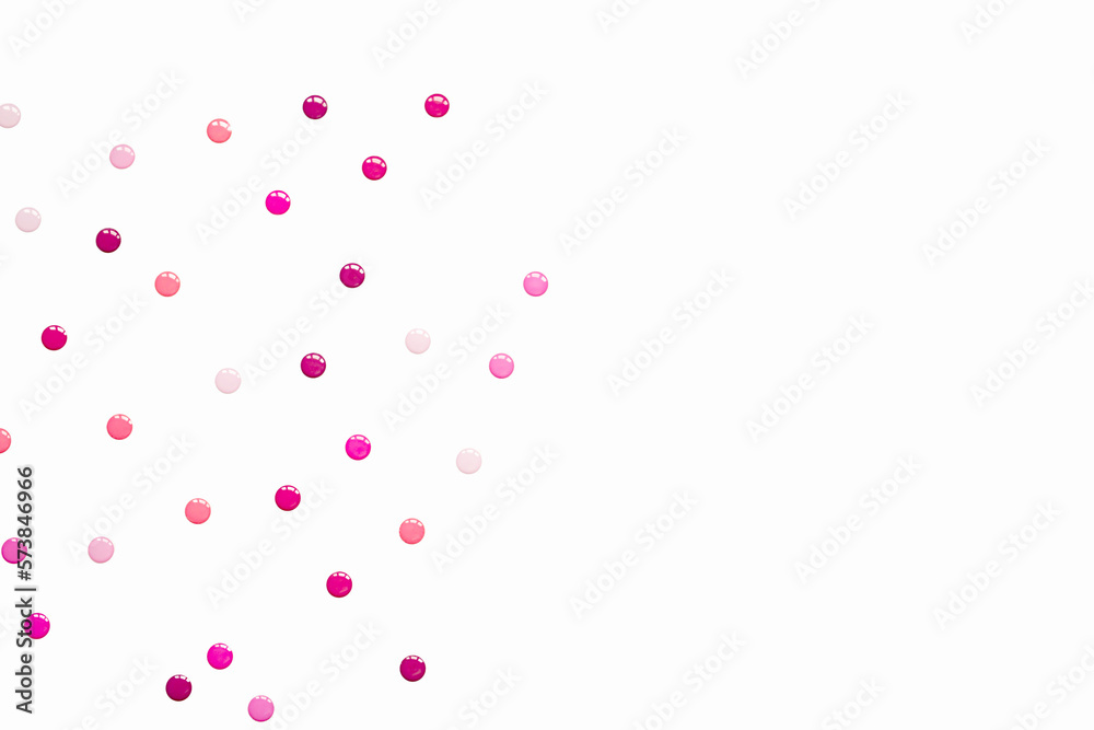 White basic background with chaotic identical dots of pink shades