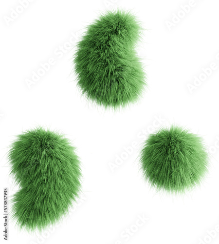 Green 3D Fluffy Symbols Apostrophe, Comma & Dot