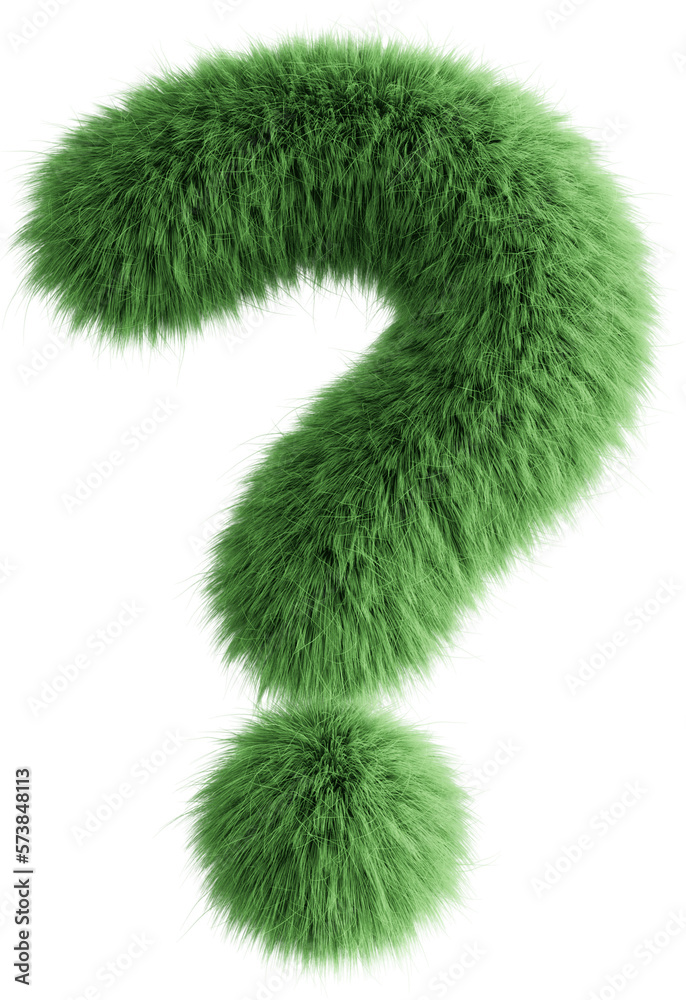 Green 3D Fluffy Symbol Question Green 3D Fluffy Symbol Question