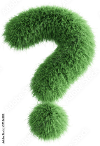 Green 3D Fluffy Symbol Question