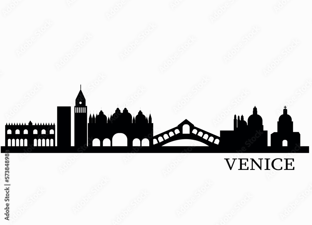 Venice city skyline silhouette