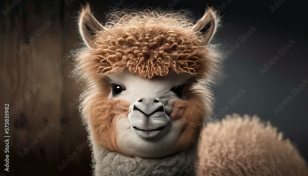 Fototapeta premium close up of a alpaca Generative Ai