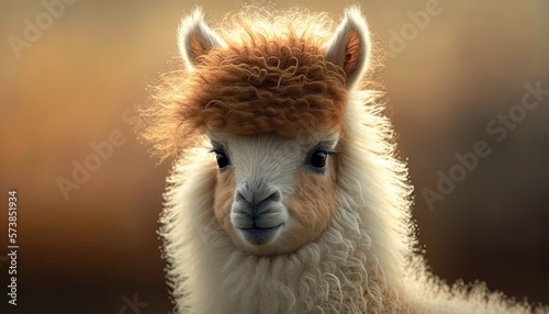 close up of a alpaca Generative Ai