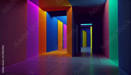 Vibrant colors of futuristic space with fantasy generative ai
