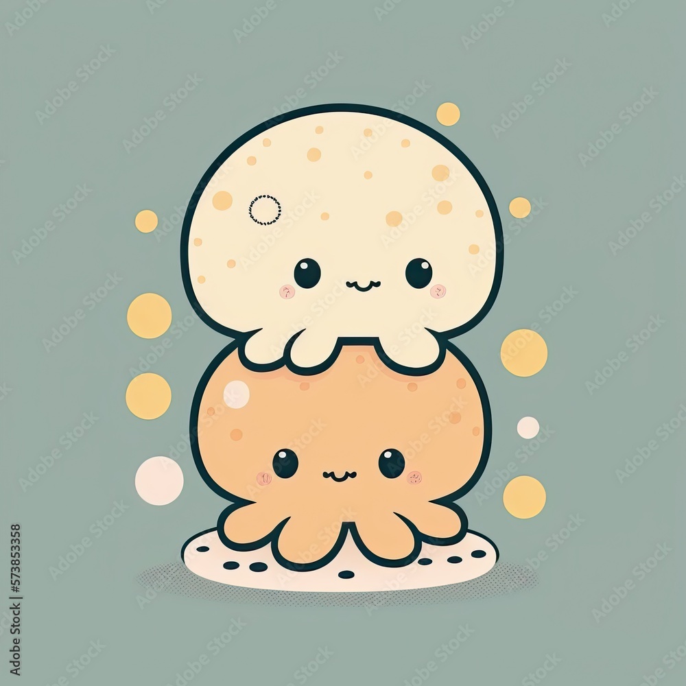 Fototapeta premium squid cute Generative Ai