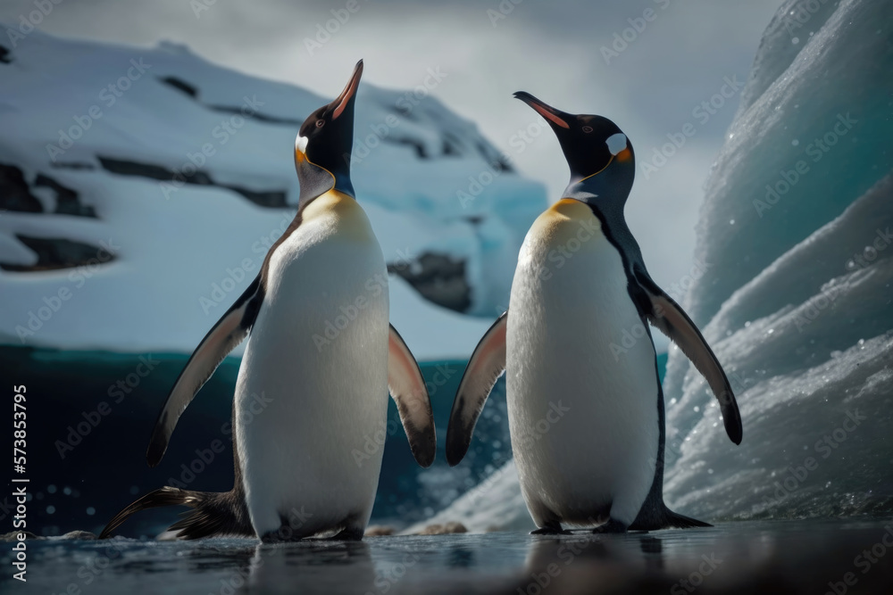 Fototapeta premium Adorable Antarctic penguins. Wildlife in the polar regions.