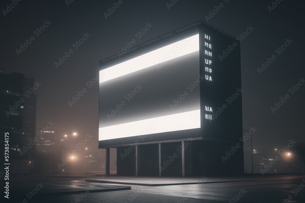 a Mockup of a blank advertising light banner with long-exposure generative ai 3D style Illustration a Mockup of a blank advertising light banner with long-exposure generative ai 3D style Illustration
