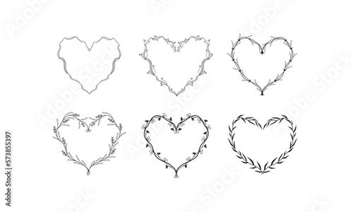 Hand Drawing Heart Wreath Vector