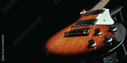 Close-up detail of electric guitar