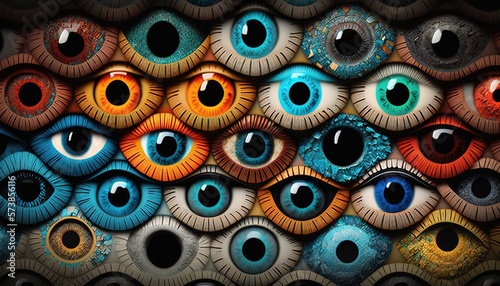 a lot of eye staring, idea for social criticism conceptual, Generative Ai
