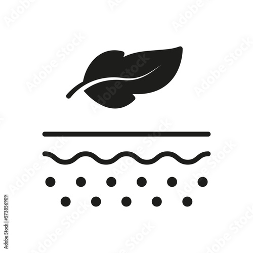 Soft Skin Silhouette Icon. Cosmetic for Sensitive Skin, Lightweight Feather Glyph Pictogram. Dermatology Beauty Skincare Product Icon. Isolated Vector Illustration