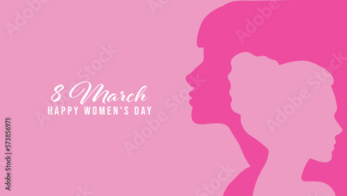  International Women's Day. A set of greeting cards with beautiful women. Legacy of female empowerment. Silhouette vector illustartion © Lunny Wind