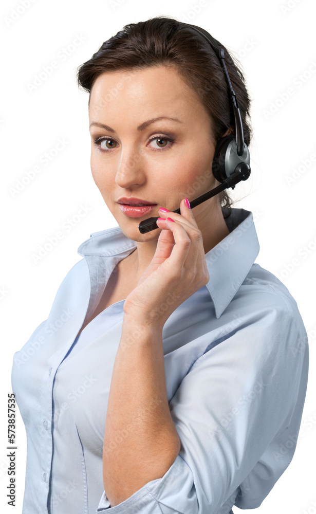 Call center operator business woman, Isolated Call center operator business woman, Isolated